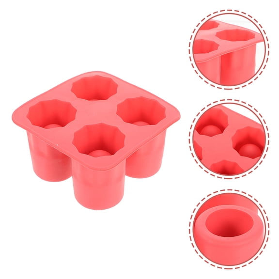 Raindrops 4 Cup Cute Ice Cube Mold Trays Fun Shape Maker Red