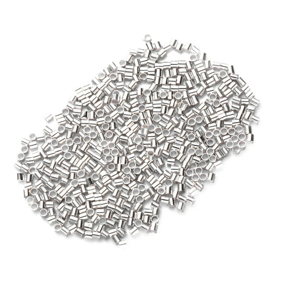 Raindrops 4 Pack/2000 Silver Tube Beads Crimp Tubes for Jewelry Making Cord Connectors
