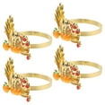 thumbnail image 1 of Raindrops  4 Pcs Alloy Napkin Rings Decorative Fall Pumpkins Party Banquet Golden, 1 of 8