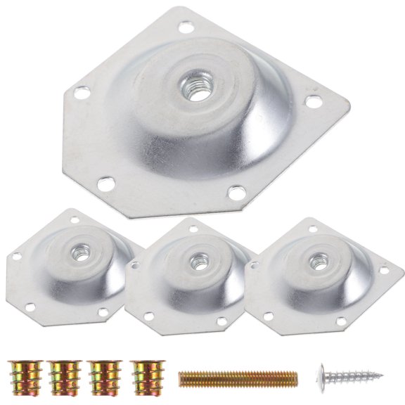 Raindrops  4 Pcs Angled Leg Mounting Plates Nut Set Furniture Attachment