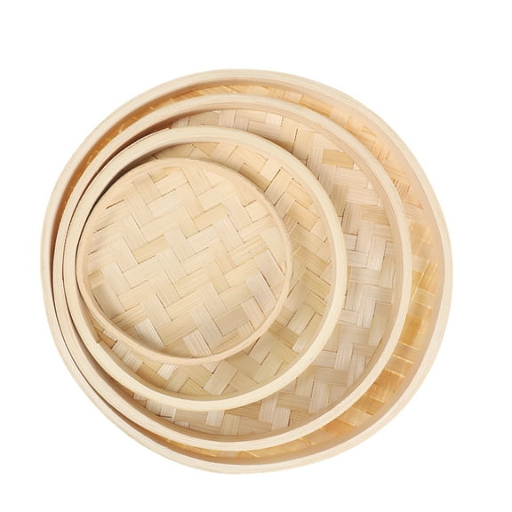 CHICHUMID Bamboo Woven Tray Handwoven 4Pcs 22In