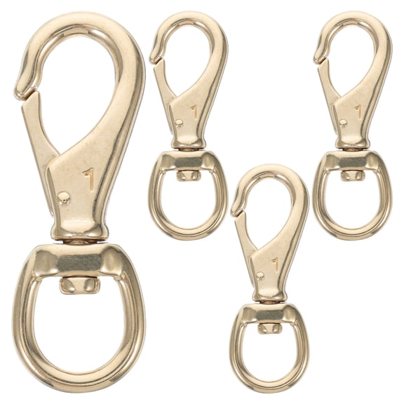 Raindrops 4 Pcs Brass Swivel Eye Lobster Clasp Snap Trigger Hook Keychain Clip Hooks For Straps Purse Bags Belting Outdoors Tents Pet Golden