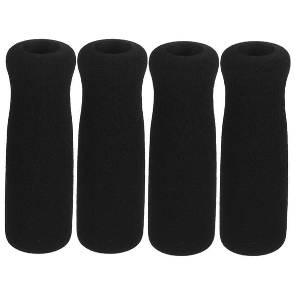 Raindrops 4 Pcs Cane Hand Grips Wheel Foldable Replacement Crutch Handle Elder Black