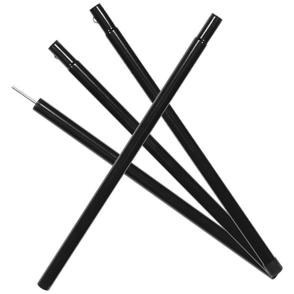Raindrops 4 Pcs Canopy Pole Camping Accessory Lightweight Travel Black