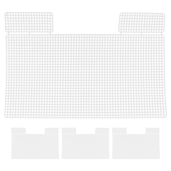 Raindrops 4 Pcs Canvas Kit Straw Mat Carpet Plastic Mesh 36.00X23.00X0.20CM White