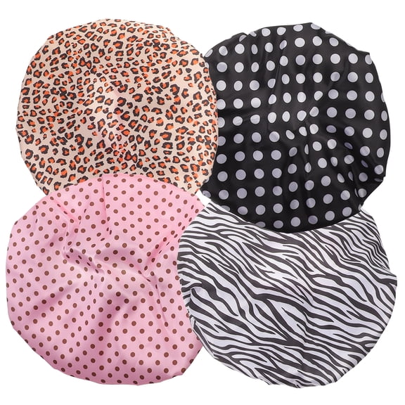 Raindrops 4 Pcs Caps Goody Shower Travel Size Waterproof Women's Miss