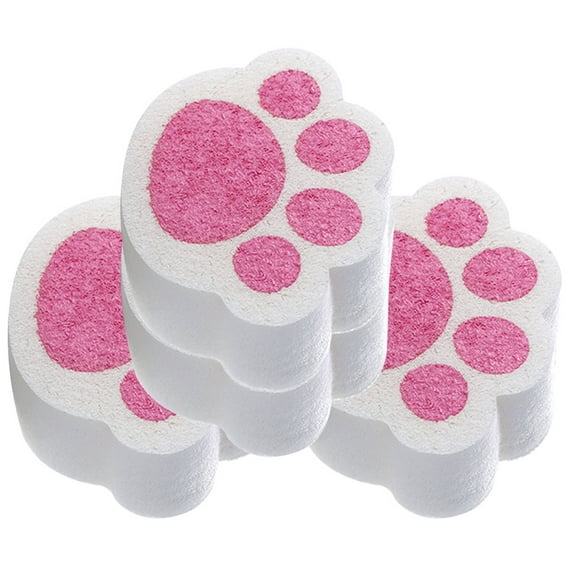 Raindrops Cleaning Sponges Bathroom Cat Claw Shaped Multi 4Pcs 1.7in X 1.5in X 0.8in