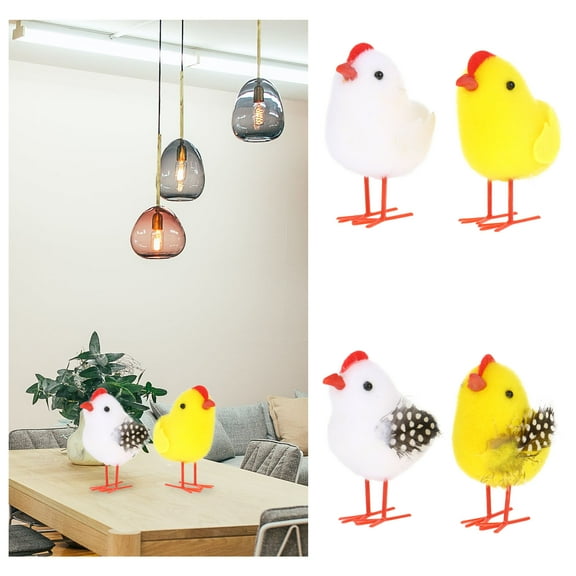 Raindrops Mini Simulation Chicken Decorative Props Assorted Pcs