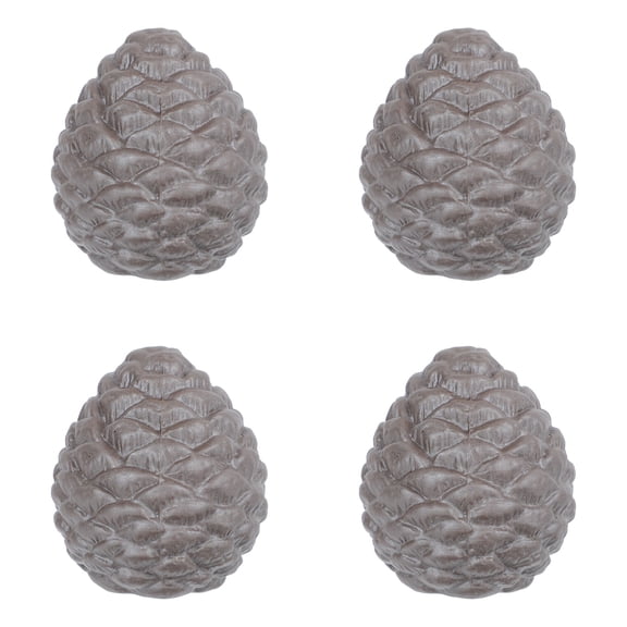DEMACRIO Ceramic Figurines 4Pcs 1.3x1In Coffee Color Pine Cone Shaped Decorations