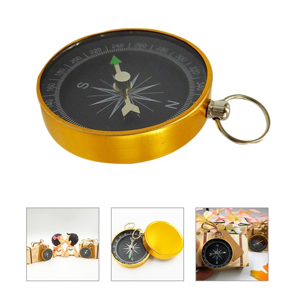 Raindrops  4 Pcs Compass Keychain Hiking Rings Camping Accessories Child Black