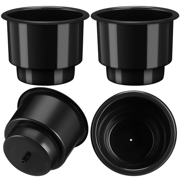 Raindrops 4 Pcs Cup Holder Insert Plastic Cup Holder 10.50X10.50X9.80CM Black