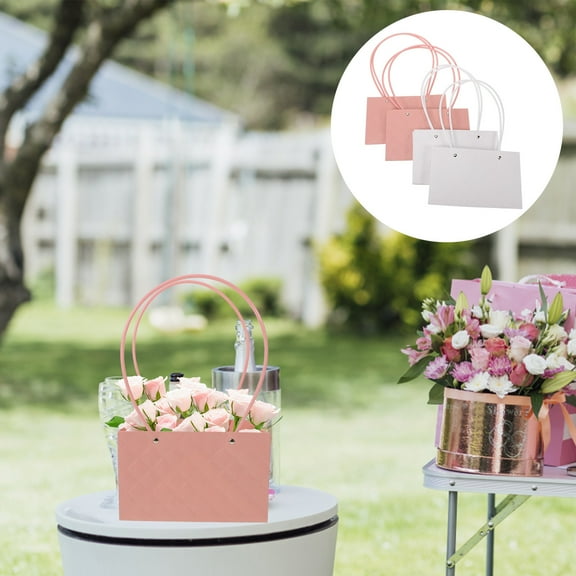 Raindrops 4 Pcs Flower Packing Boxes Floral Gift Wedding Florist Packaging Bag Bridesmaid