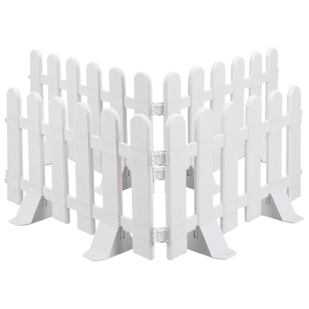Raindrops 4-Piece Decorative Garden Flowerbed Borders Fence Set for Outdoor and Indoor Use