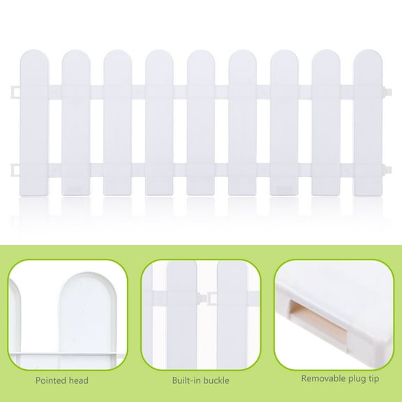 Raindrops Fence Panels White Plastic For House Decoration 4Pcs 19.7X6.3In