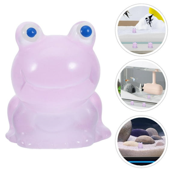 Raindrops Set of 4 Violet Resin Frog Figurines Glow in Dark Small Garden Lawn Decor Statues