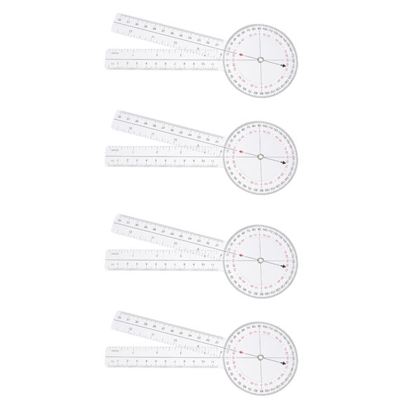 Raindrops 4 Pcs  Goniometer Protractor for Measurement Angle Protractor Ruler Plastic Angle Measuring Tool