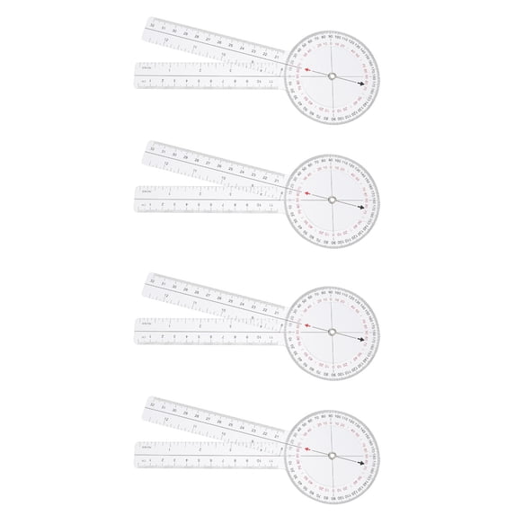 Raindrops 4 Pcs Goniometer Protractor for Measurement Angle Protractor Ruler Plastic Angle Measuring Tool
