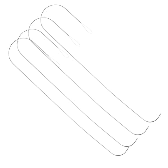 Raindrops 4 Pcs Hand Bead Looper Easy to Operate Beading Needles 14.00X2.70X0.10CM Silver