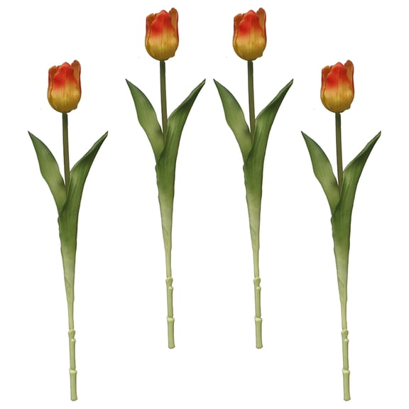 Raindrops 4 Pcs Imitation Tulips Fake Bouquet Over Glued Portable Flower Decor