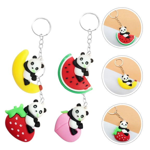 Raindrops  4 Pcs Key Chain Animals Fruit Panda Keychain Baby
