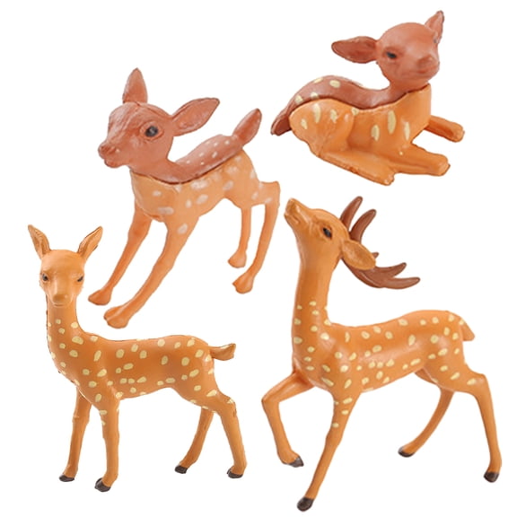 Raindrops 4 Pcs Kids Toys Sika Deer Ornament Mini House Decoration Succulent