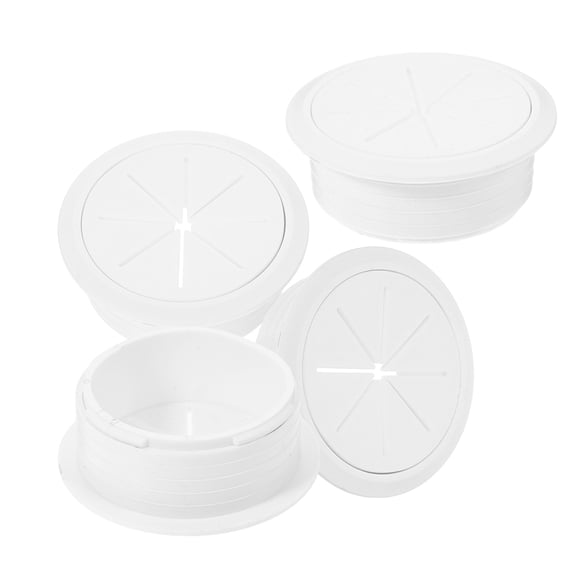 USHOBE Cable Hole Cover White Plastic PP for Desktop Cord Management 4Pcs