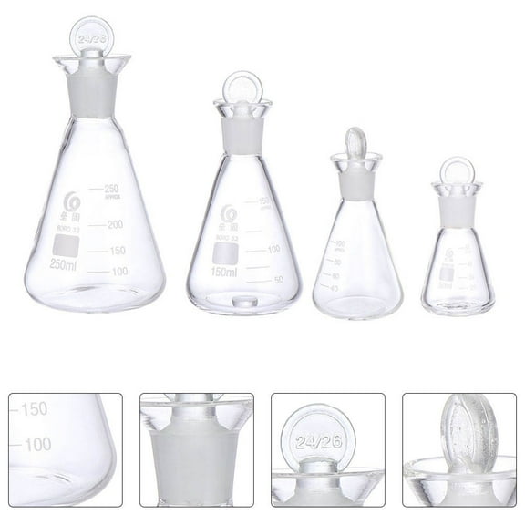 Raindrops 4 Pcs Measuring Flask Iodine High Temperature Resistant