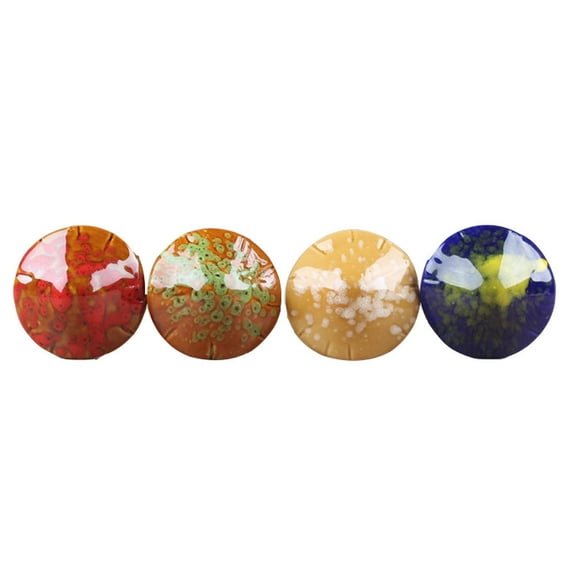 SHOWERORO 4pcs Assorted Color Ceramic Mushroom Flower Pot Decorations Mini Design