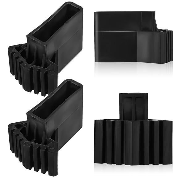 FOMIYES 4-Pack Black Adjustable Ladder Protectors, Plastic Safety Covers for Home, Outdoor Use and Ladder