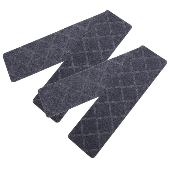 Raindrops Practical Dark Grey Polyester Stair Treads Mats for Home Stairs 4Pcs