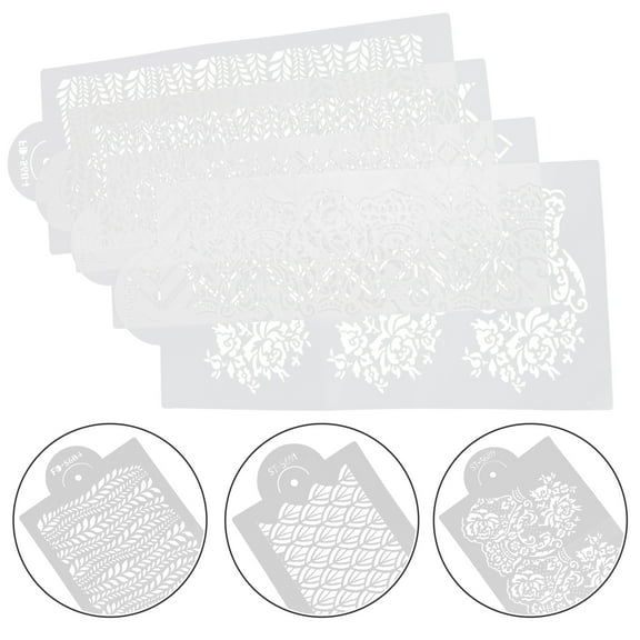 Raindrops 4 Pcs Number Cake Decorating Graffiti Template Sturdy Stencils