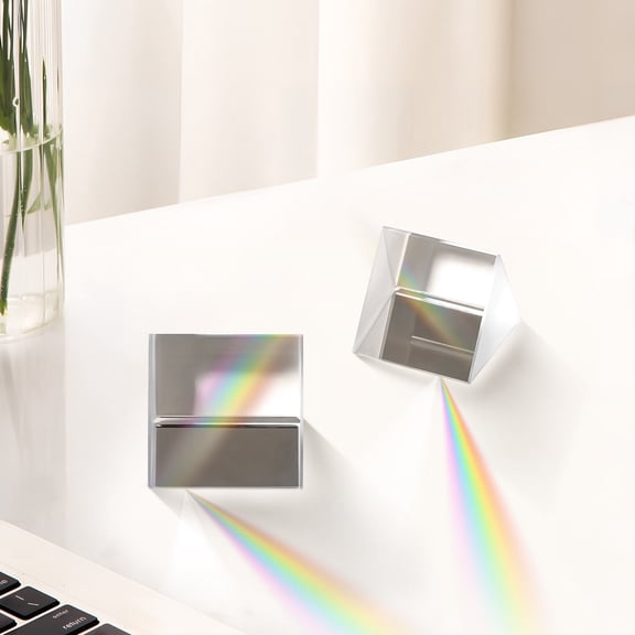 NIAIZEK Clear Triangular Prism Crystal for Science Experiments and Optics Education, Transparent Glass Tool