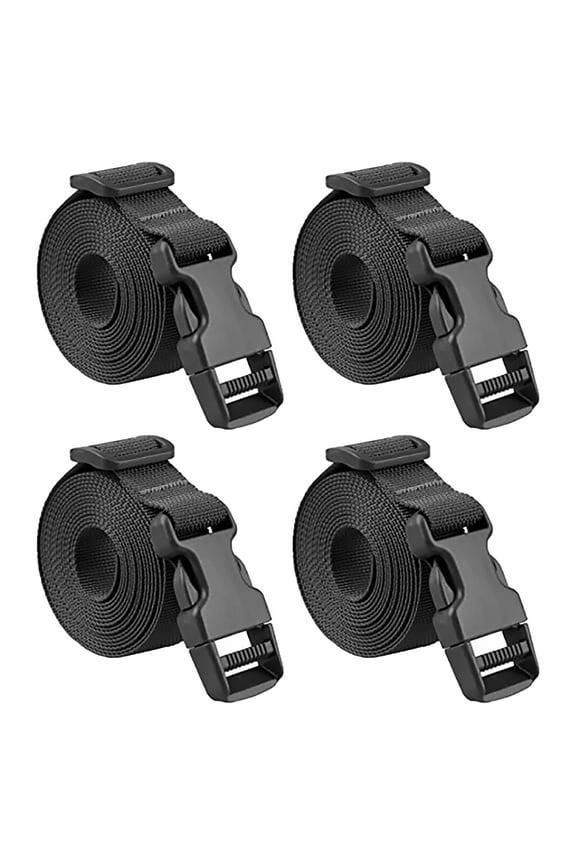 4 Pcs Outdoor Backpack Strap Straps Adjustable Fastening Backpacks Belt Suitcase Travel Black