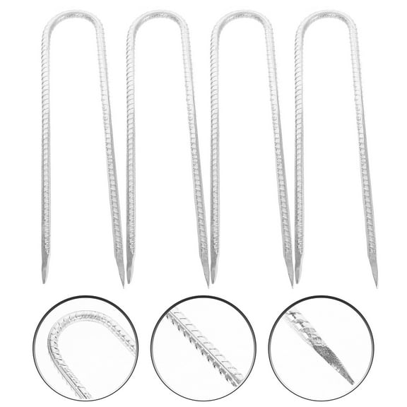 Raindrops 4 Pcs Outdoor Trampoline Anchors Heavy Ground Anchor 30.00X7.00X1.00CM Silver