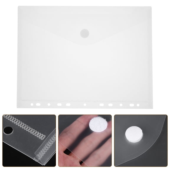 Raindrops  4 Pcs Pencil Case Bags Storage Documents Clear Envelope Office White