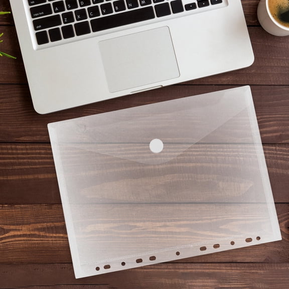 Raindrops  4 Pcs Pencil Case Document Holder Pockets Office Documents Bag Clear Envelope White