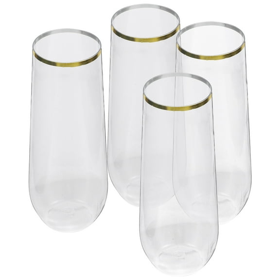 Raindrops 4 Pcs Plastic Liquor Cups Wedding Flutes Drinking Glasses Transparent