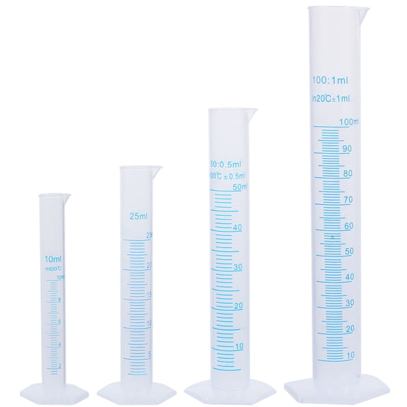 USHOBE Cylinder Transparent Measuring Measuring Cylinder Pouring and Filling Ease 4pcs