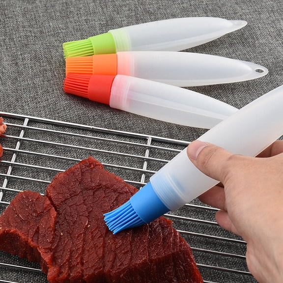 Raindrops  4 Pcs Pointed Tail Bottle and Bbq Brush for Grill Sauce Baby