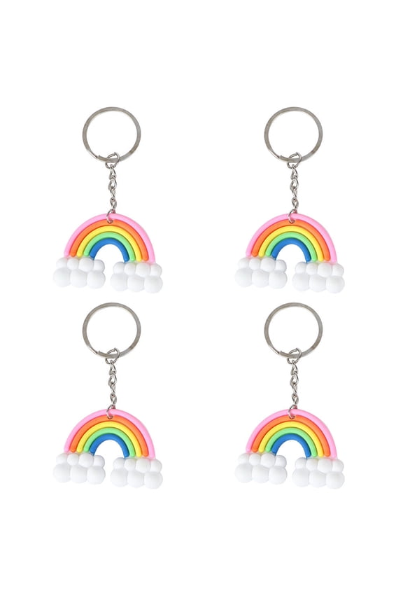 Raindrops 4 Pcs Rainbow Keychain for Women's Keys Beautiful