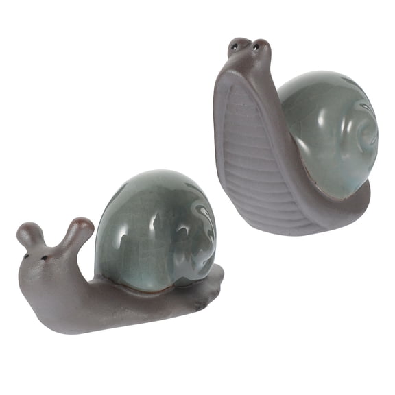 Raindrops 4 Pcs  Retro Ceramic Snail Tea Pet Tea Table Adornment Chic Home Decoration