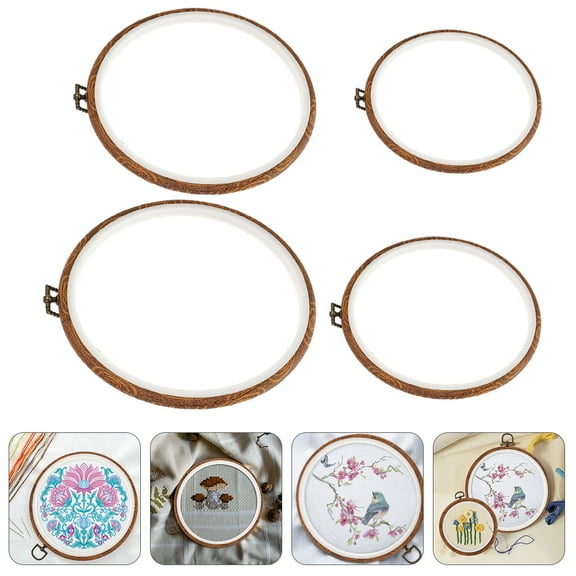 Raindrops 4 Pcs Small Round Cross Stitch Ring Embroidery Circle