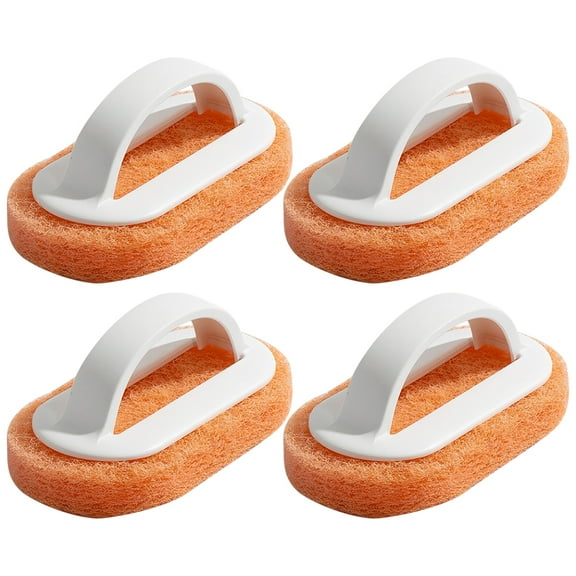 Raindrops 4Pcs Cleaning Brush Kitchen Bathroom Cleaning Brush Washing Brush PP Scrubbers for Bathtub Tile Dish (White)