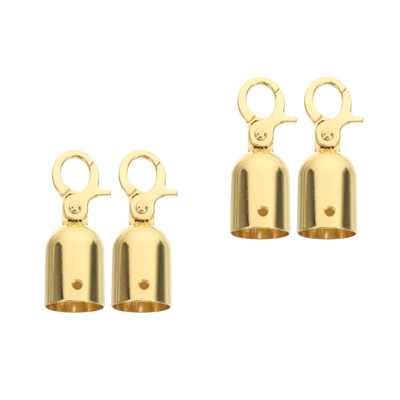 FOMIYES Compact Golden Stanchion Rope Hooks Lobster Clasp for Crowd Control 4Pcs