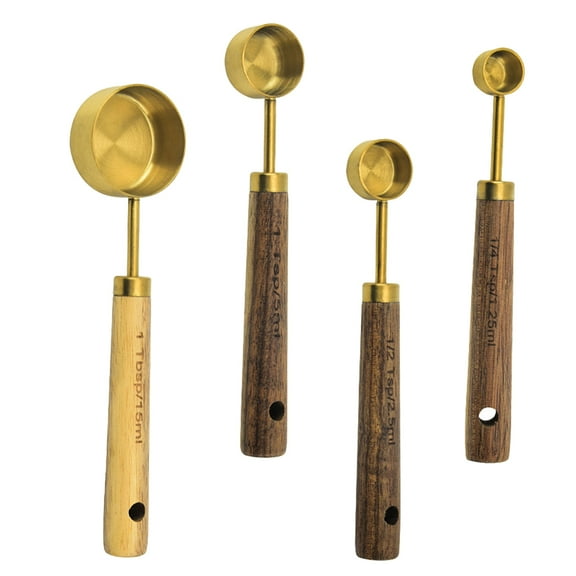 DEMACRIO Baking Measure Spoons Stainless Steel Assorted Color 4Pcs 5.9X1.4X1In