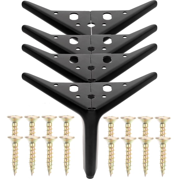 Raindrops Set of 4 Adjustable Metal Furniture Legs, Cold Rolled Steel Support Feet for Home Improvement and Projects