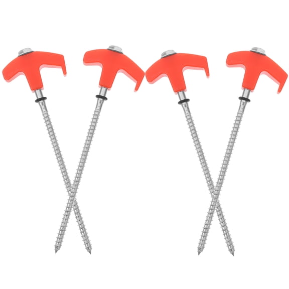 Raindrops  4 Pcs Tent Camping Accessories Ground Anchors for Sheds Orange