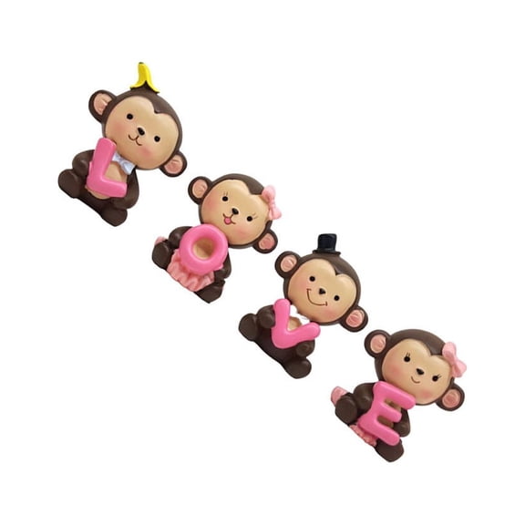 Raindrops Love Monkey Decorations Assorted Colors Valentine's Day Desktop Adornment Set
