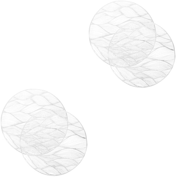 Raindrops 4 Pcs Wear-resistant PVC Coasters Non-slip Coasters Insulated Coasters Round Cup Mat