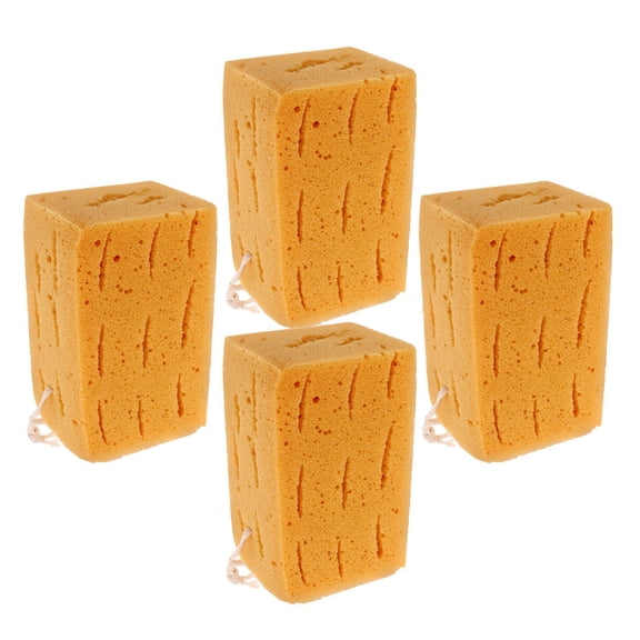 Raindrops 4-Piece Large Soft Sponge Set with Ergonomic Grip for Effective High-Density Auto Cleaning and Detailing